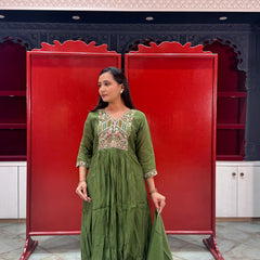 Olive Green Kurti Set