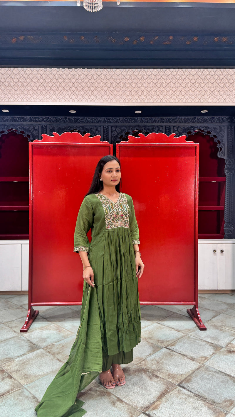 Olive Green Kurti Set