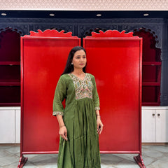 Olive Green Kurti Set