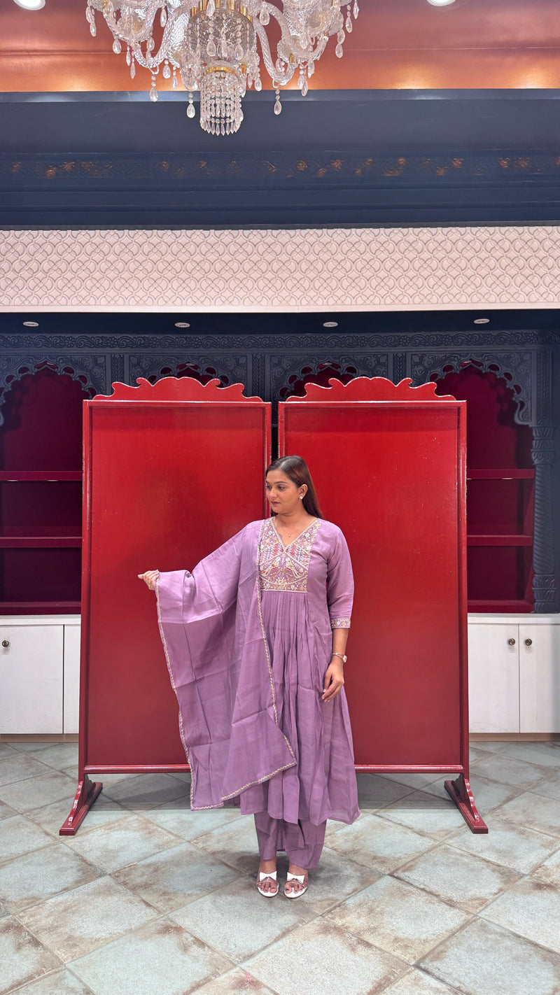 Mauve Purple Kurti Set