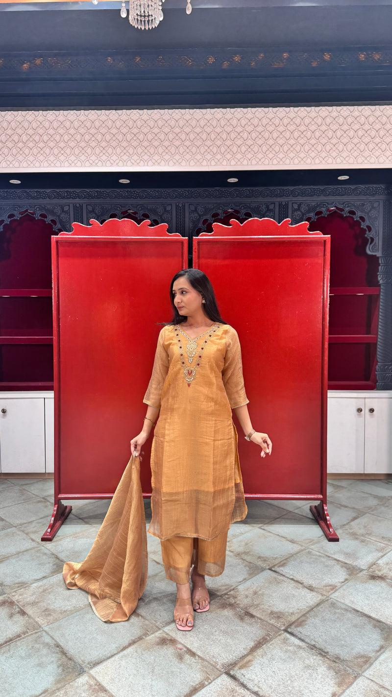 Mustard Gold Kurti Set