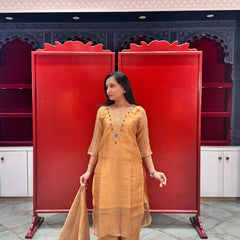 Mustard Gold Kurti Set