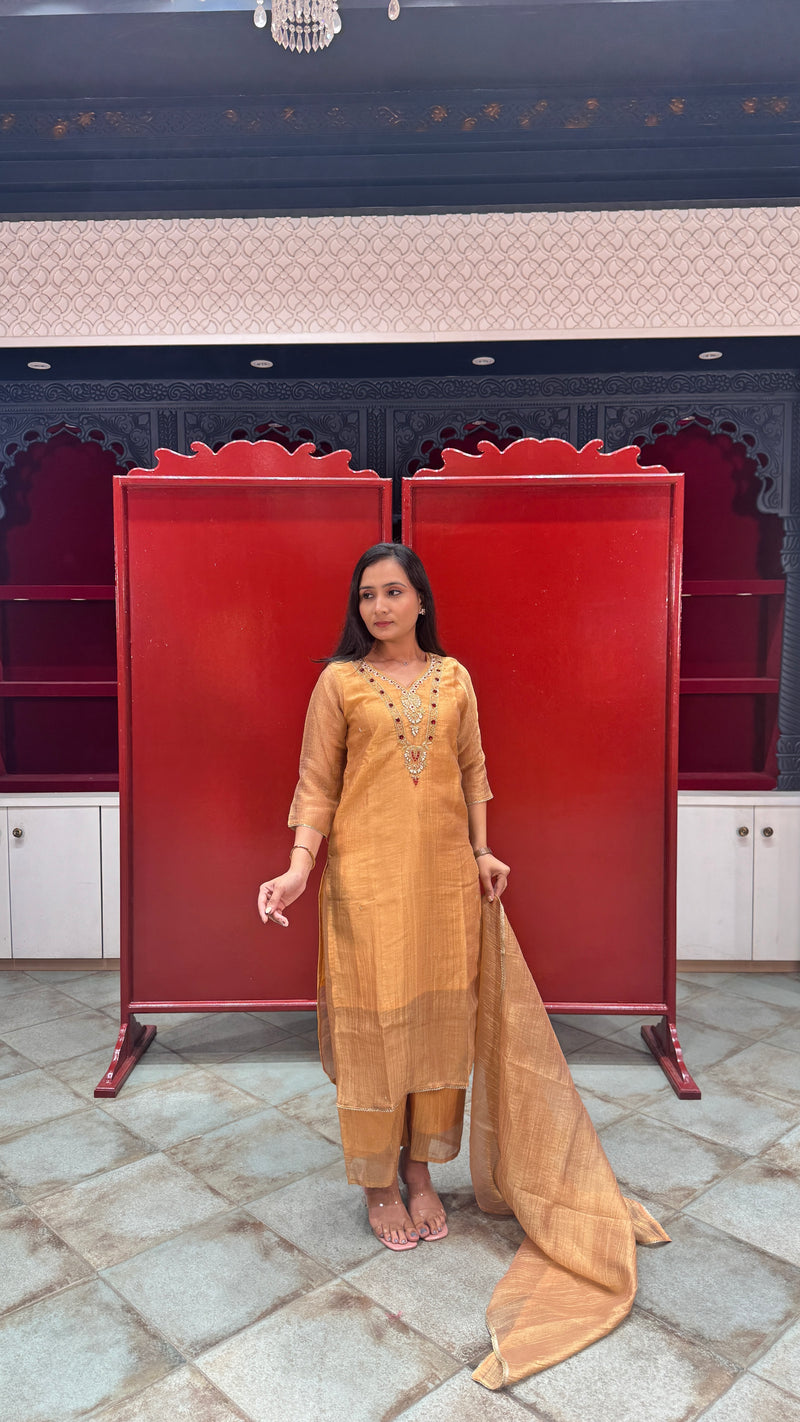 Mustard Gold Kurti Set