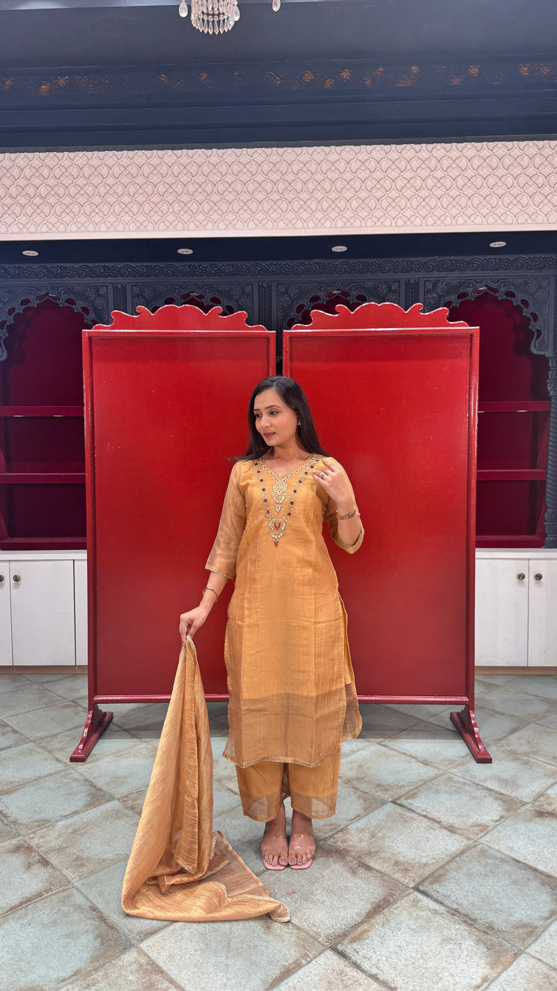 Mustard Gold Kurti Set