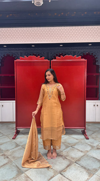 Mustard Gold Kurti Set