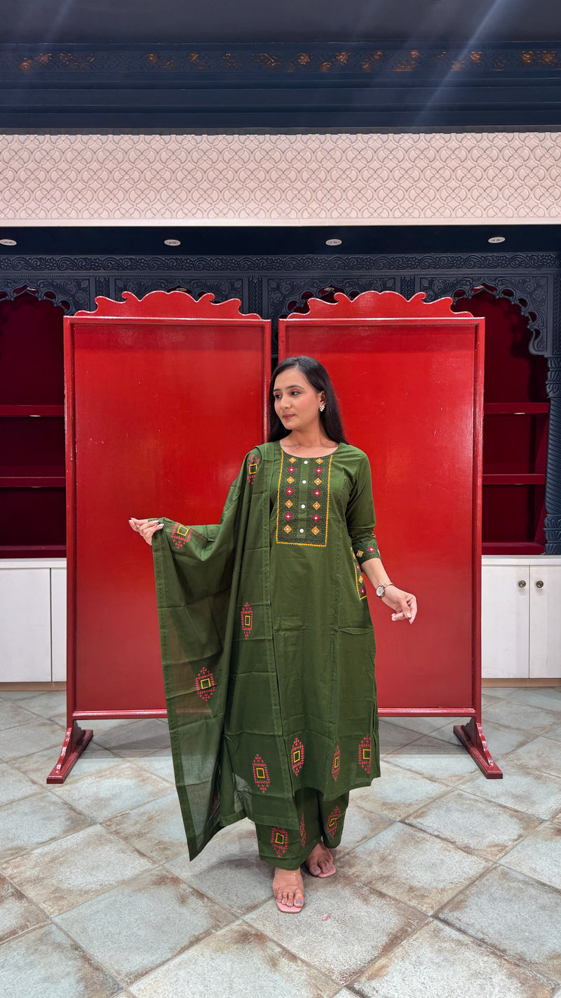 Olive Green Kurti Set