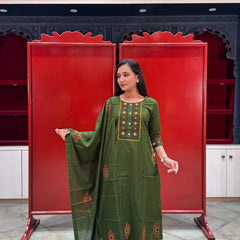 Olive Green Kurti Set