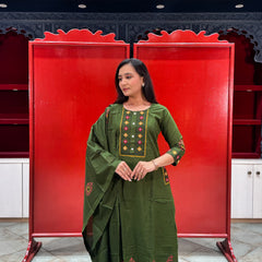 Olive Green Kurti Set