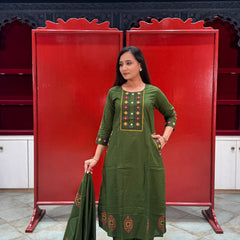 Olive Green Kurti Set