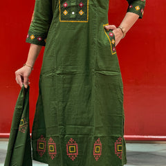 Olive Green Kurti Set