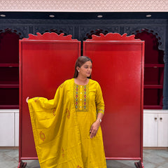 Mustard Yellow Kurti Set