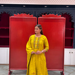 Mustard Yellow Kurti Set