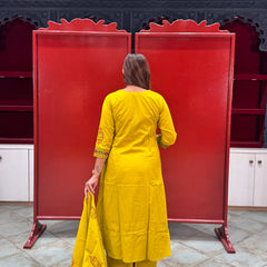 Mustard Yellow Kurti Set