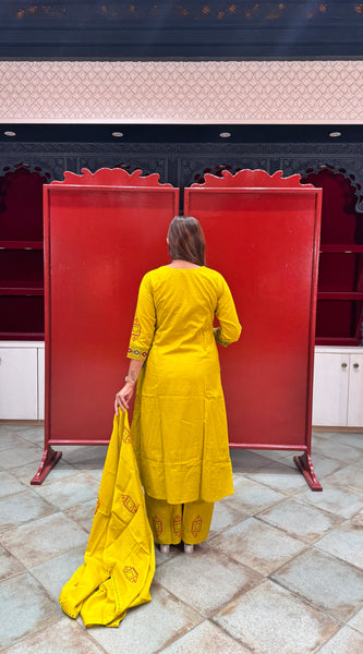 Mustard Yellow Kurti Set