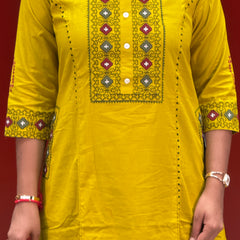 Mustard Yellow Kurti Set