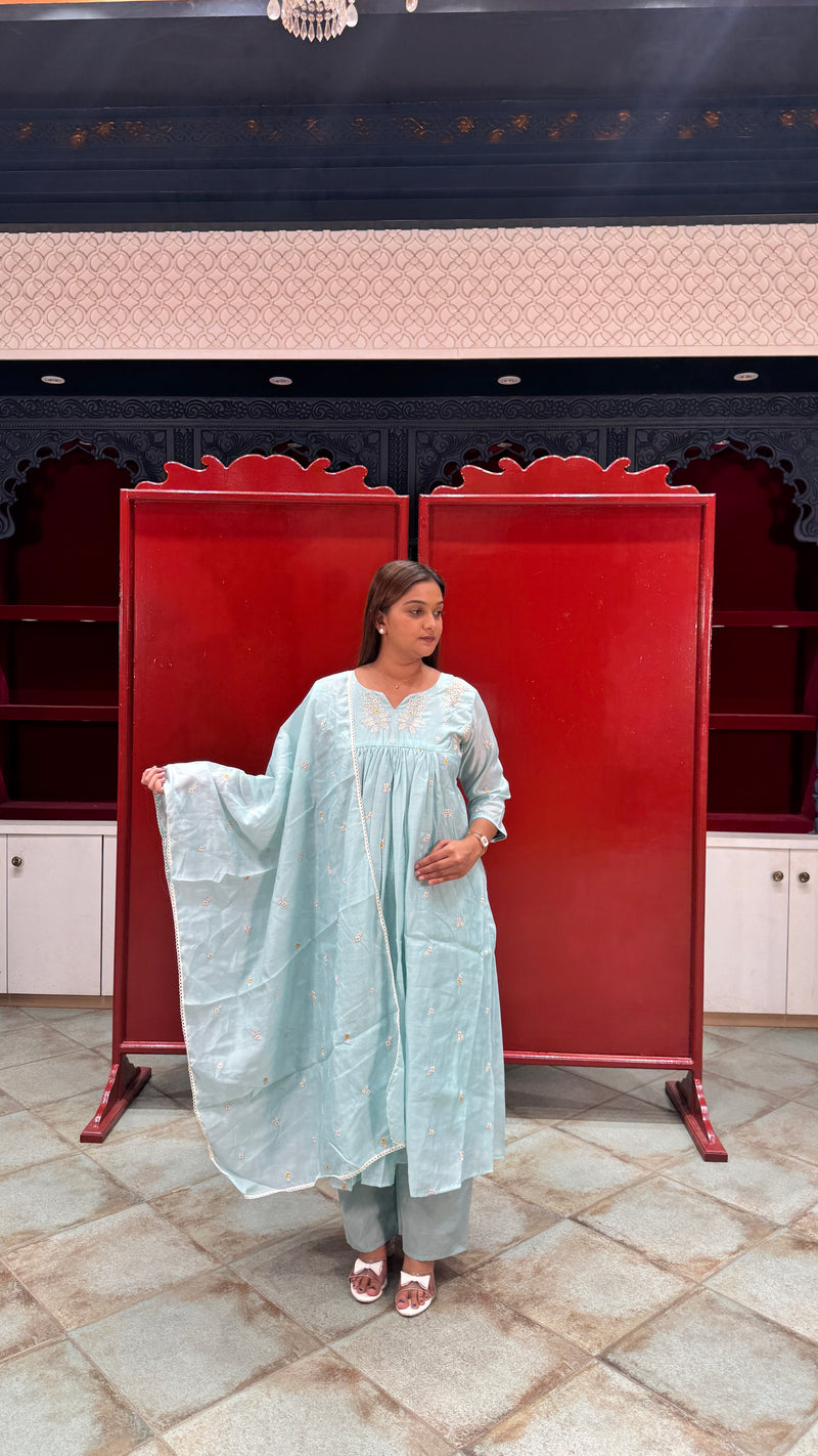 Powder Blue Kurti Set