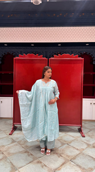 Powder Blue Kurti Set