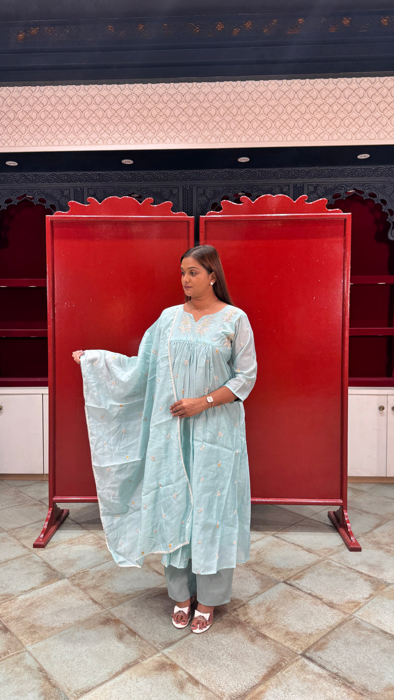 Powder Blue Kurti Set