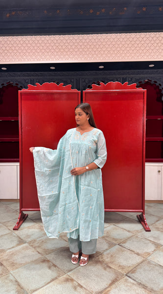 Powder Blue Kurti Set