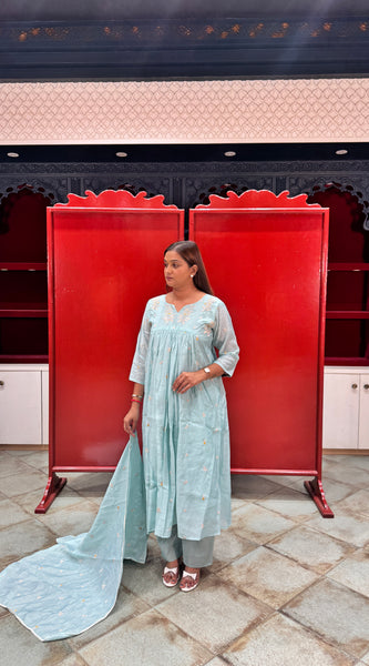 Powder Blue Kurti Set