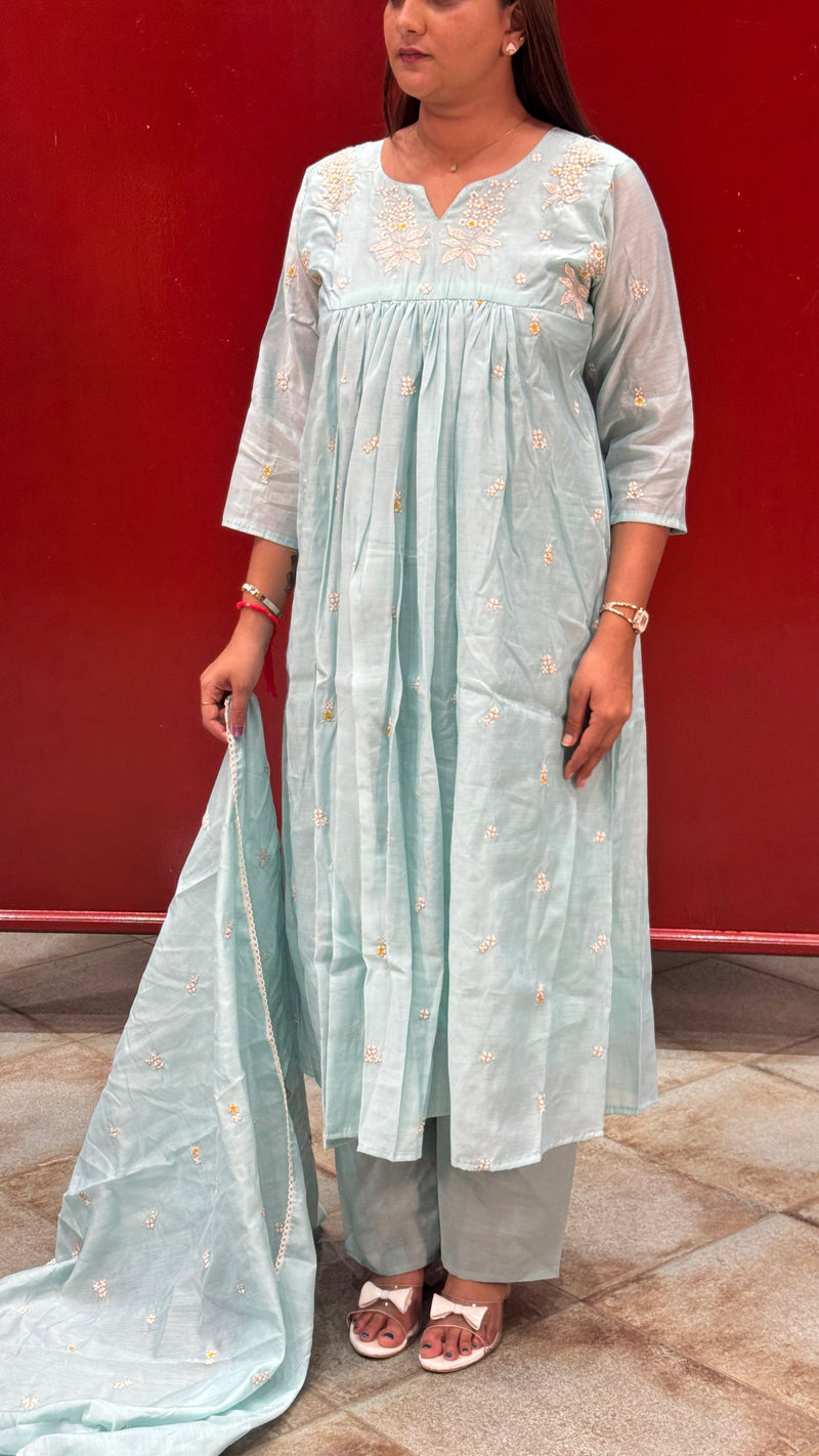 Powder Blue Kurti Set