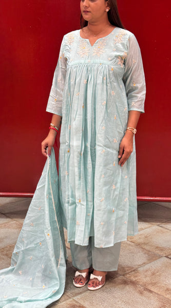 Powder Blue Kurti Set