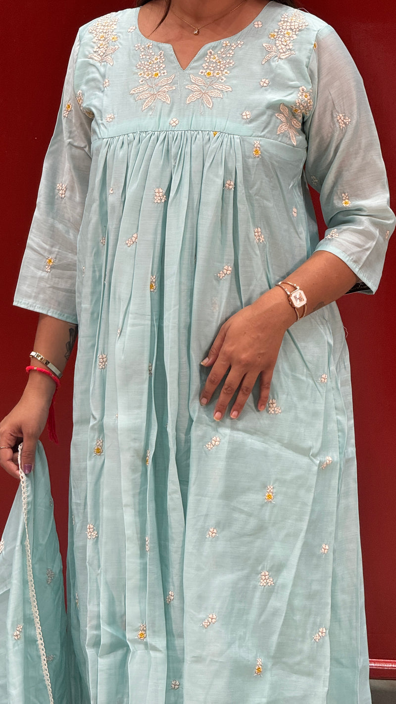 Powder Blue Kurti Set