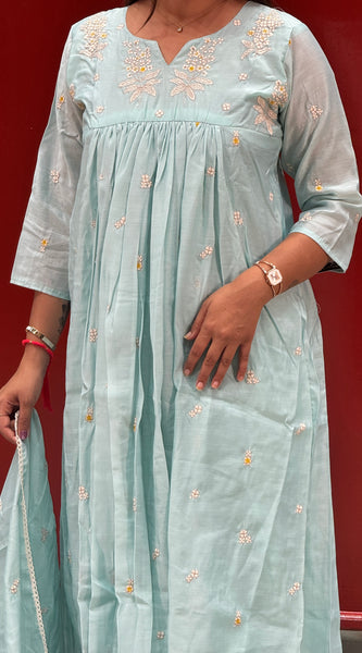 Powder Blue Kurti Set
