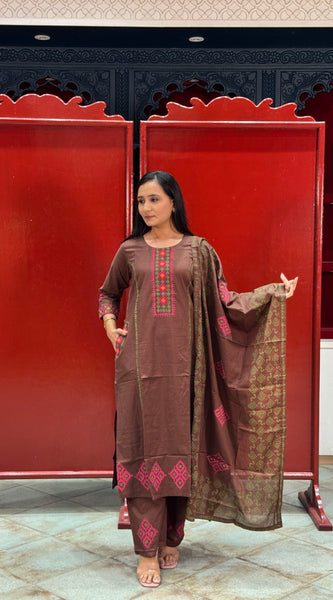 Chocolate Brown Kurti Set