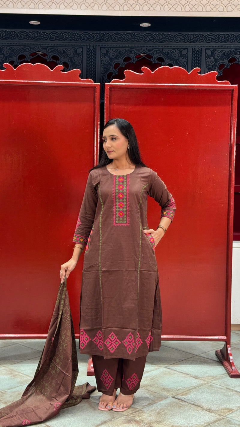 Chocolate Brown Kurti Set