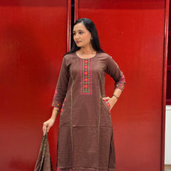 Chocolate Brown Kurti Set