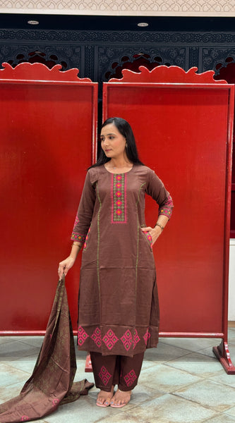 Chocolate Brown Kurti Set