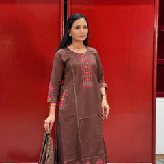 Chocolate Brown Kurti Set