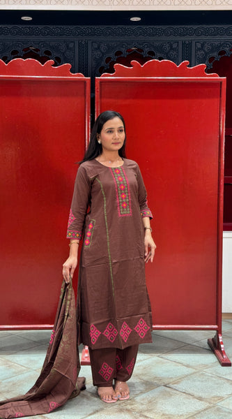 Chocolate Brown Kurti Set