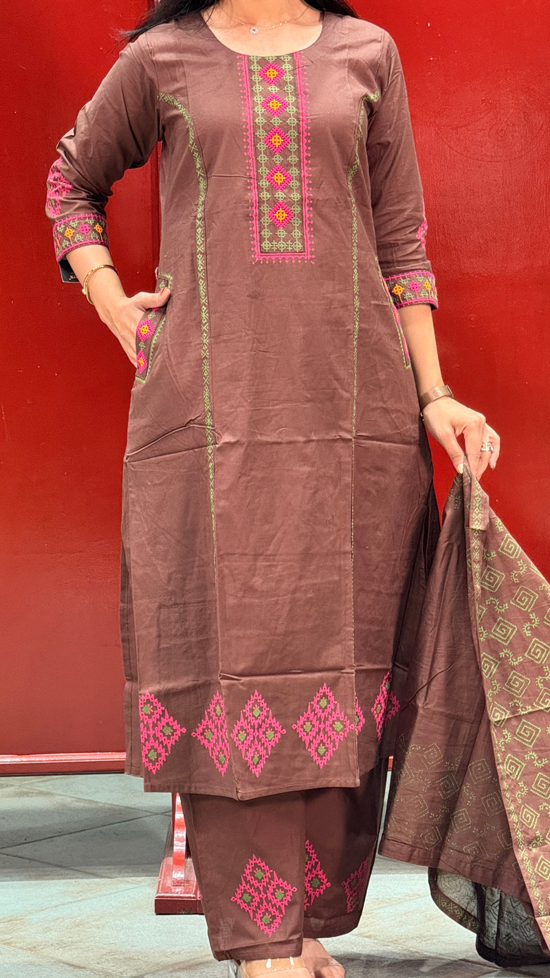 Chocolate Brown Kurti Set