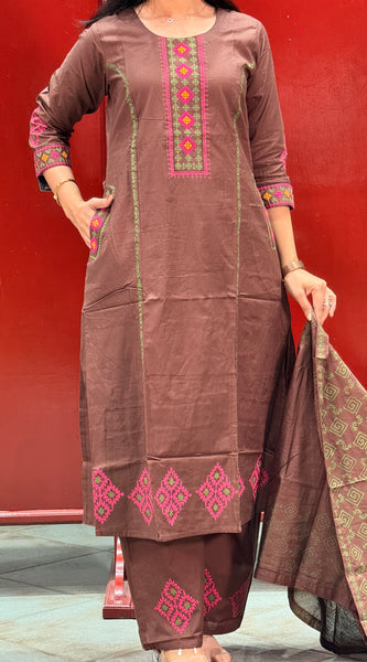 Chocolate Brown Kurti Set