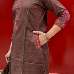 Chocolate Brown Kurti Set