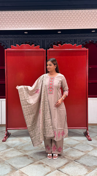 Taupe Beige Kurti Set