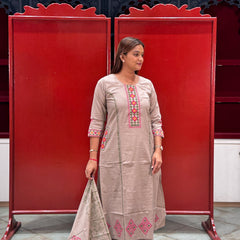 Taupe Beige Kurti Set