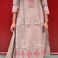 Taupe Beige Kurti Set