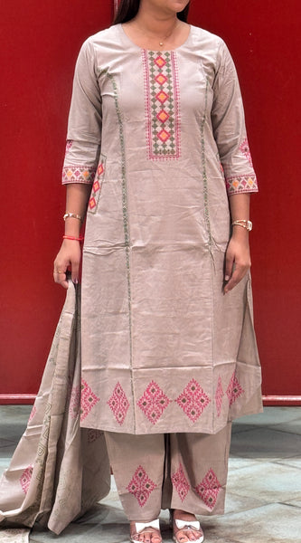 Taupe Beige Kurti Set