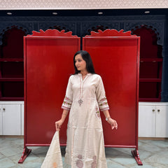 Off-White Kurti Set