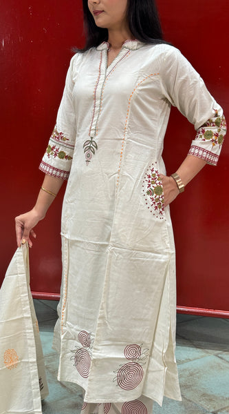 Off-White Kurti Set