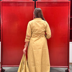 Beige Block Kurti Set