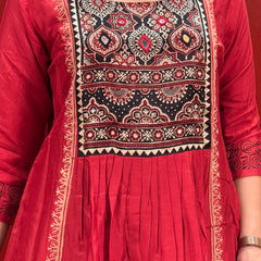 Crimson Red Kurti Set