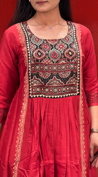 Crimson Red Kurti Set