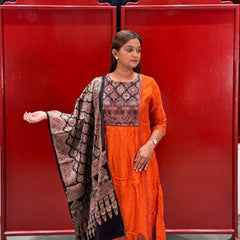 Rust Orange Kurti Set