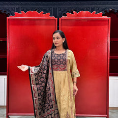 Beige Gold Kurti Set