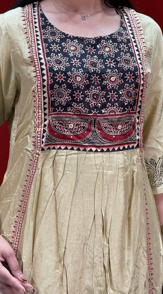 Beige Gold Kurti Set