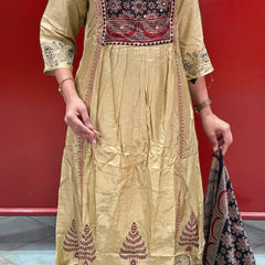 Beige Gold Kurti Set